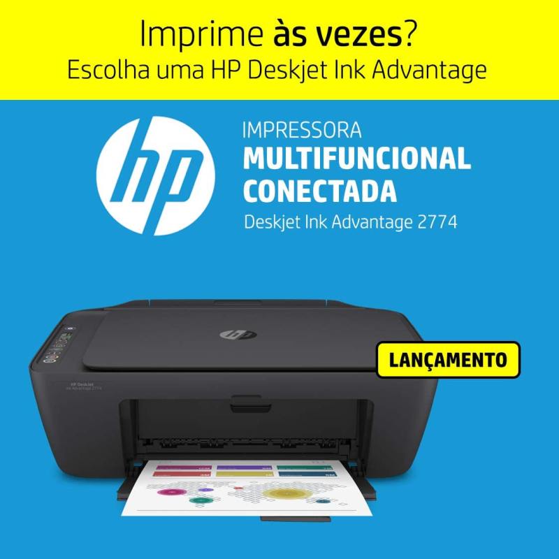 Impressora Multifuncional HP DeskJet Ink Advantage 2774 Colorida